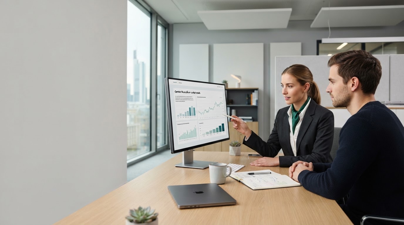 Dzekralvu Plattform-Oberfläche mit Datentrends und Portfolio-Analyse